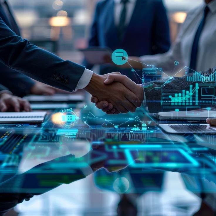 Illustration d’un échange professionnel autour de la transformation numérique